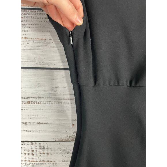 Diane Von Furstenberg Black Ruched Career Dress 12 Sleeveless Business Formal - Picture 3 of 6